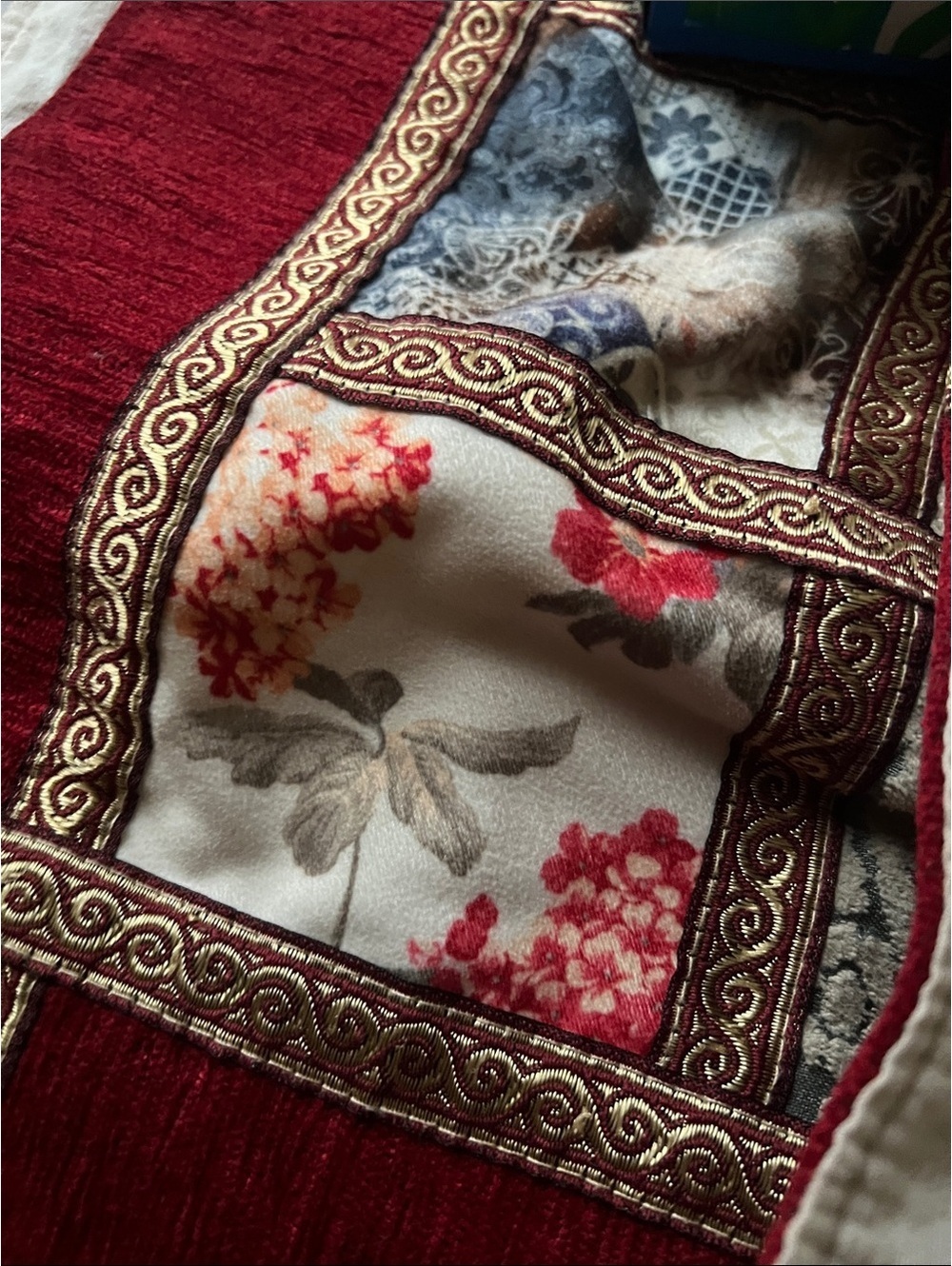 Decorative Floral Throw Pillow Cover in Red and Cream [COPY] [COPY]